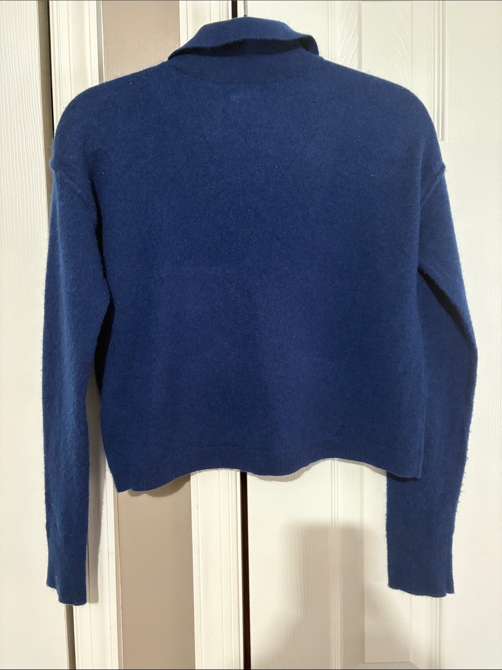 Pilcro Navy Blue Long Sleeve Polo Sweater - Picture 5 of 6